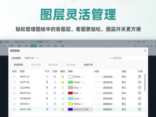 CAD图层管理界面